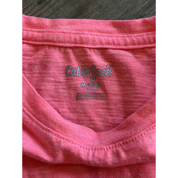 Cat & Jack Girls' Pink Sequin‎ Sleeve T-Shirt Top, Size M (7/8) - Picture 3 of 4